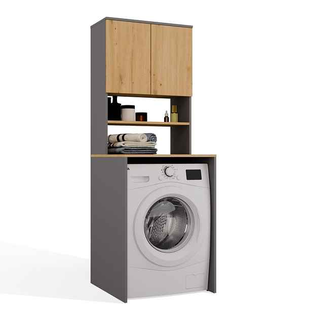 TP Living Koupelnová skříňka nad pračku Pola Multi antracit/dub Artisan