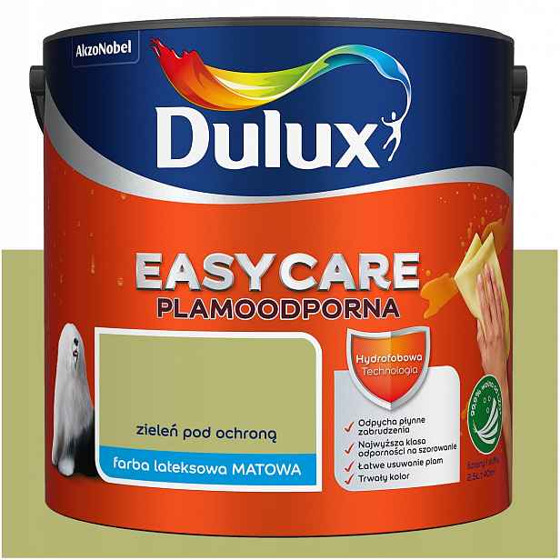 Barva na stěny stropů odolná proti skvrnám Dulux Easycare Zeleň pod ochranou 2,5L