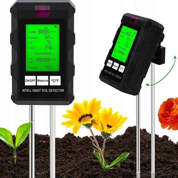 Kyseloměr Půdní měřič Ph Půdy Zahradnický tester Země Vlhkosti 6v1