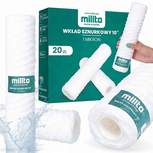 20 x Vodní Filtr Provázková Patrona 10'' Filtrující 1 mikron Čistič Osmoz G3