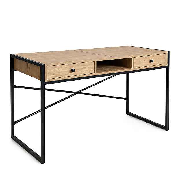 Ak furniture Psací stůl Elonis 123 cm dub Artisan/černý