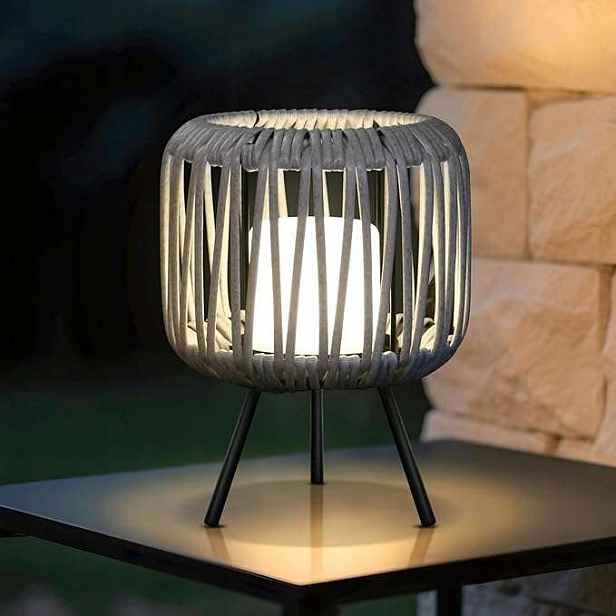 Bezdrátová stolní Led lampa s Usb nabíjením z ratanu, voděodolná
