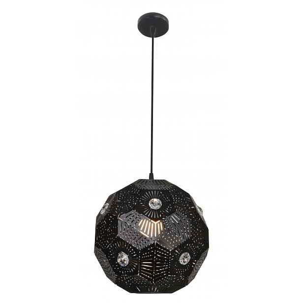 Černá lampa s krystaly E27 Euphoria Candellux