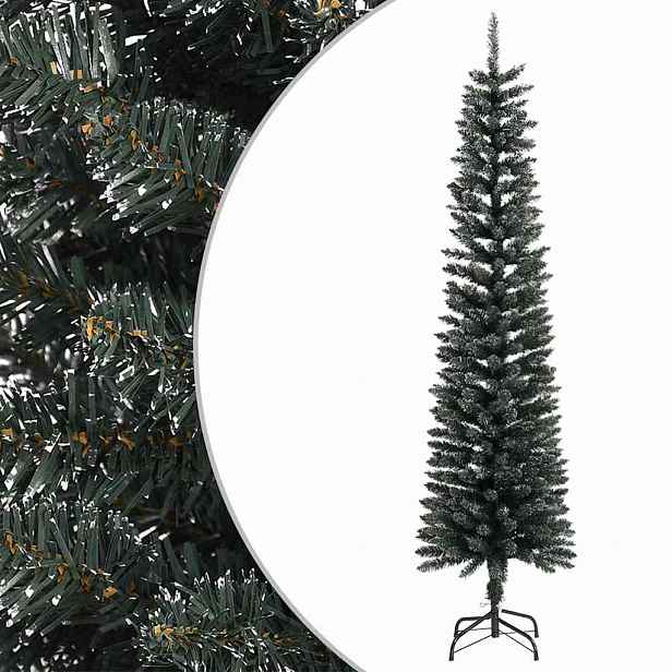 vidaXL Umělý úzký vánoční stromek se stojanem zelený 210 cm PVC