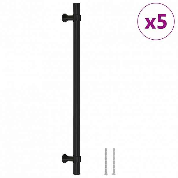 vidaXL Nábytkové úchytky 5 ks černé 224 mm nerezová ocel