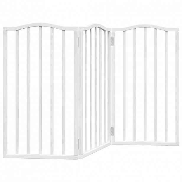 vidaXL Zábrana pro psy skládací 3 panely bílá 150 cm topolové dřevo
