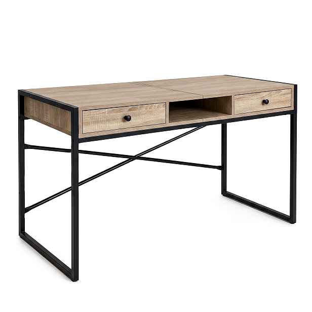 Ak furniture Psací stůl Elonis 123 cm dub Sonoma/černý