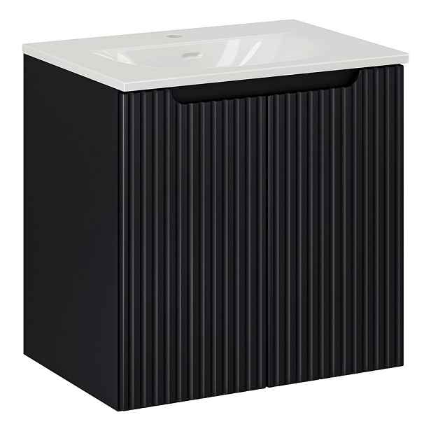 Comad Koupelnová skříňka Nova Black I Sky se zápustným umyvadlem 60 cm černá/bílá