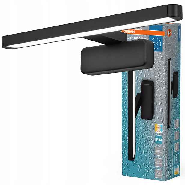 Koupelnové nástěnné svítidlo nad Zrcadlo Led 7W 300lm Cct Černé IP44 IK08 Orbis Osram