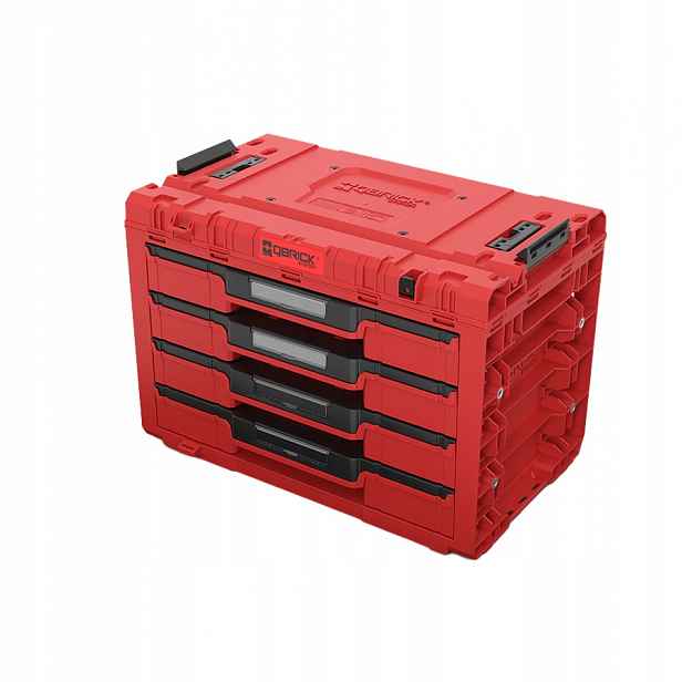 Nástrojová skříň Qbrick System Prime Drawer 4 Toolbox Expert Red Uhd