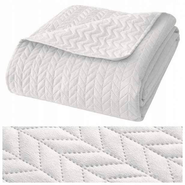 Přehoz na postel pohovku pohovka 200x220 Prošívaná Velvet Moxie Bílá