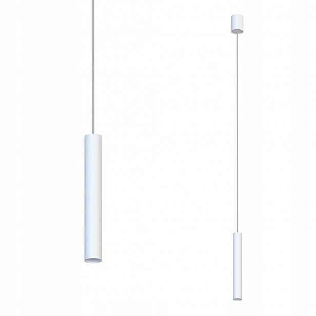Bílá závěsná lampa s tubusovým stínidlem do jídelny Fourty M 10770 Nowodvorski