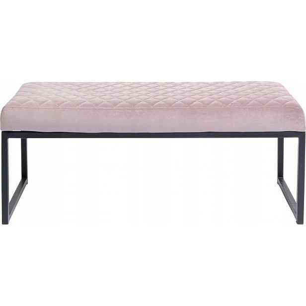 Design Smart Velvet kovová lavička růžová 40 x 90 x 40 cm