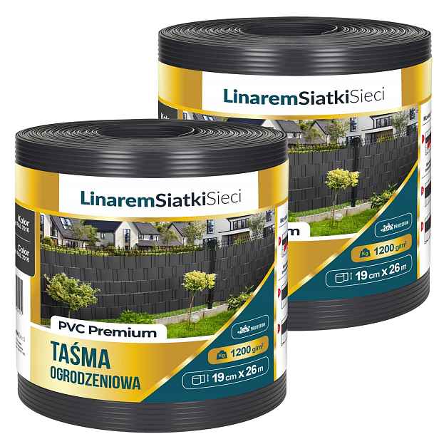 Stínící Panelové Pásy Premium 1200g Antracit Pro Panelové Ploty 19x26m x2