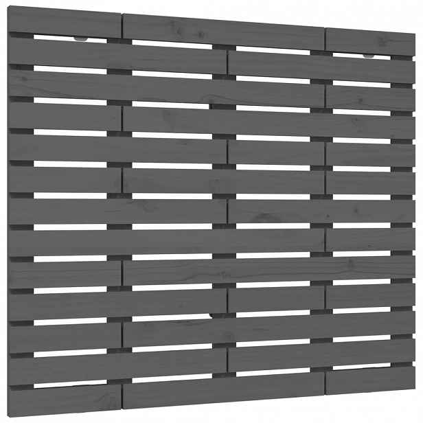 vidaXL Nástěnné čelo postele šedé 106x3x91,5 cm masivní borové dřevo