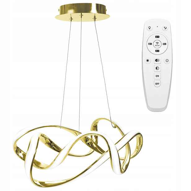 Led Lustr Do Obývacího Pokoje Stropní Svítidlo S Závěsným Dálkovým Ovládáním Ring Zlatá Velká