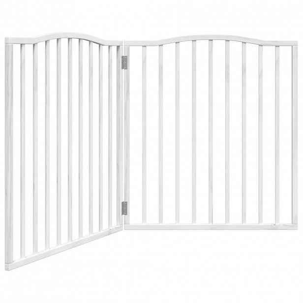 vidaXL Zábrana pro psy skládací 2 panely bílá 160 cm topolové dřevo