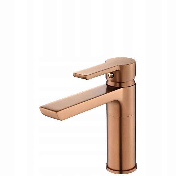 Umyvadlová baterie stojánková nízká Argus kartáčovaná měď mosaz Rea
