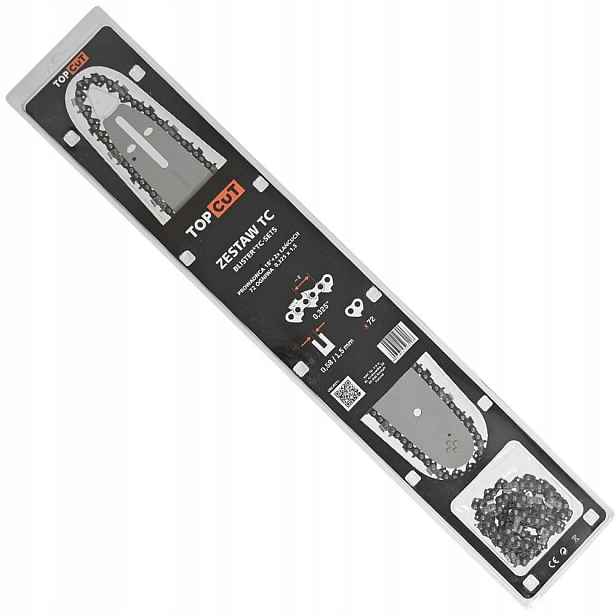 Sada vodicích lišt 18" palců 45 cm 2 řetězy 72 článků 0.325x1,5 mm pily