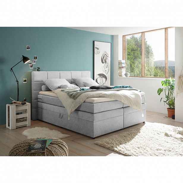 MID.YOU POSTEL BOXSPRING, 180/200 cm, barvy stříbra