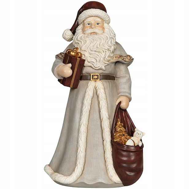 Mikuláš Figurka 30 cm Vánoční Šedá Dekorativní Na Vánoce Dárek Šedá