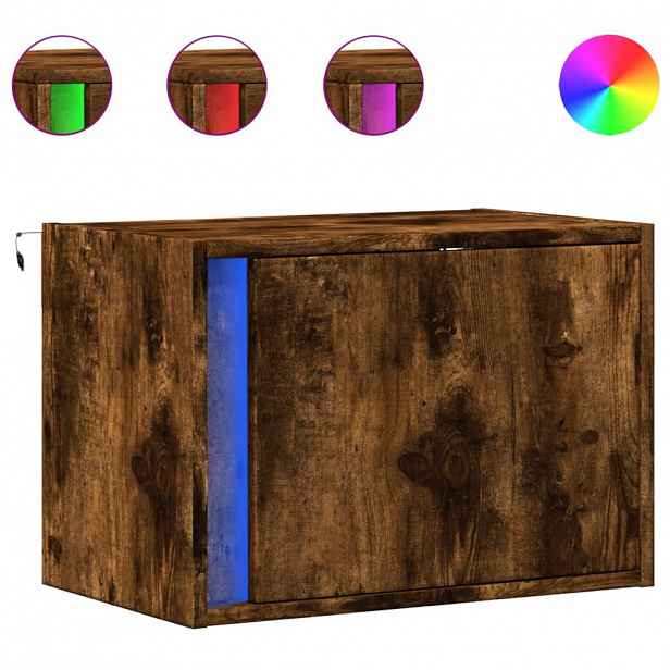 vidaXL Nástěnné noční stolky s LED osvětlením 2 ks kouřový dub
