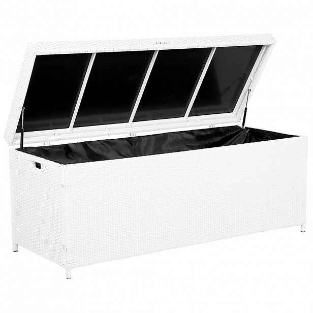 Beliani ÚLOŽNÝ BOX NA POLSTROVÁNÍ Ratan bílý 158/63 cm Modena