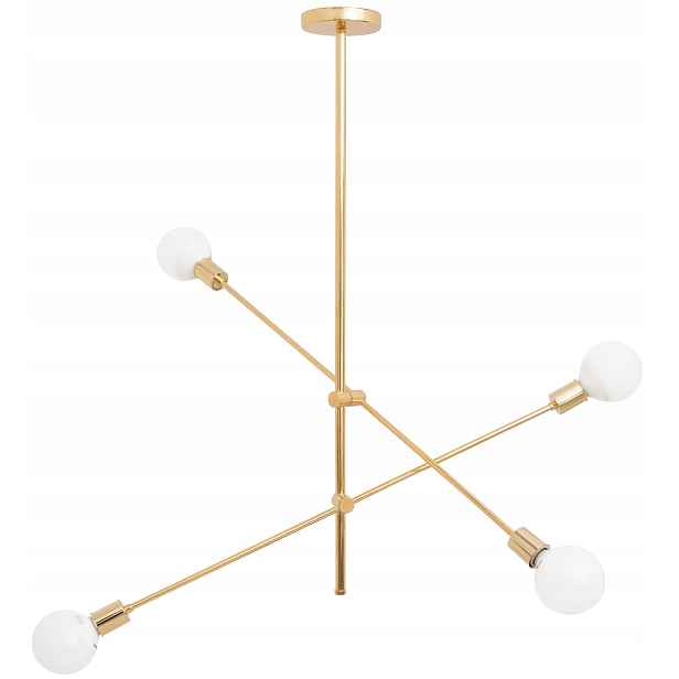 Minimalistická Stropní Svítidlo Zlatá, 4BODOVÁ, Geometrická, Zlatá