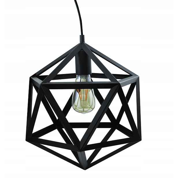 Moderní závěsné stropní svítidlo geometrické loftové Led E27 150cm černé