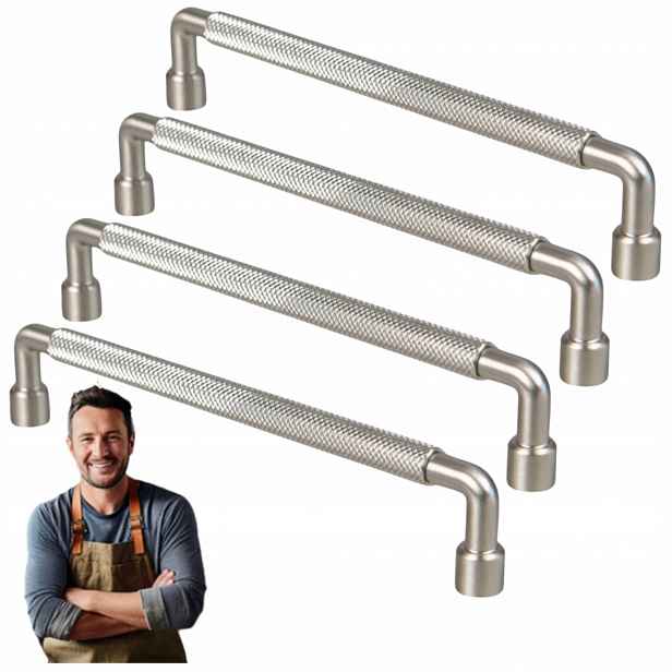 Nábytková Úchytka do zásuvky Tertius 160 mm, rukojeť Ocel kartáčovaná, 4 ks