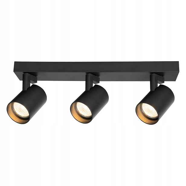 Stropní svítidlo černá lišta 3xgu10 s nastavitelnými reflektory 38 Cm Milagro