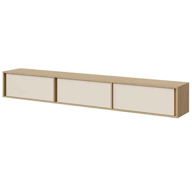 Beautysofa TV STOLEK Vero se 3 dvířky, závěsný nebo stojící, 230 cm, jarní dub + Macadamia