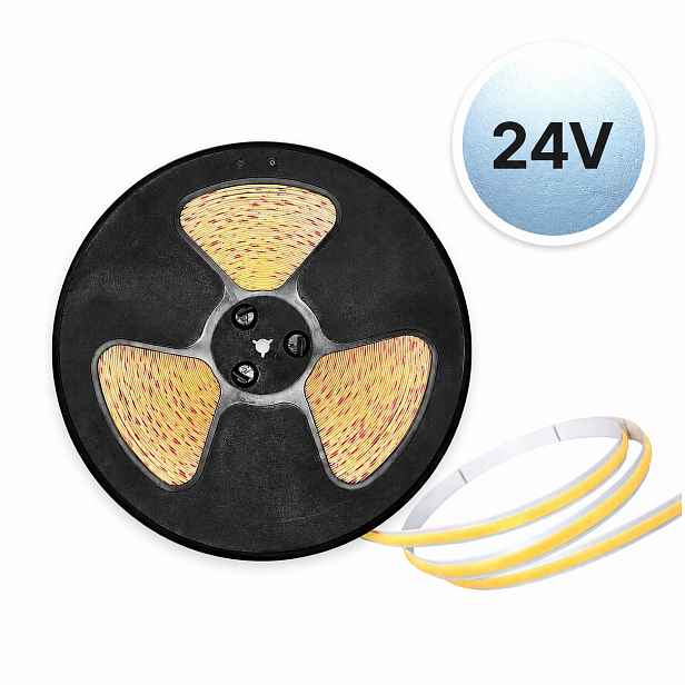 Led pásek Cob Linka 24V 6500lm 10W/ 50M Role Pásek Studený Nebliká