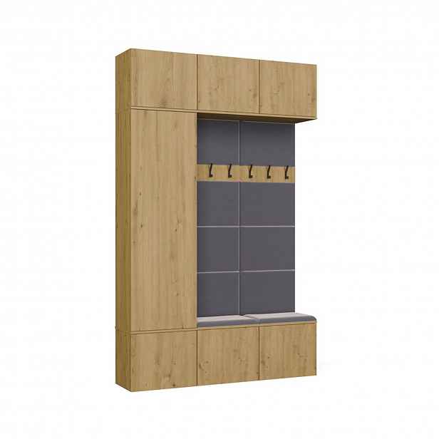 Šatní skříň HAGA III 1Sz2W - dub artisan
