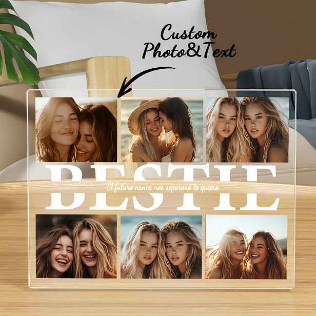 TEMU 2D Plochá, 2D Vlastní Fotografie 2D Plochá, 1 Personalizovaná Akrylátová Plaketa s Vlastní Fotografií a Textem - "Nejlepší Přítel" Přátelský