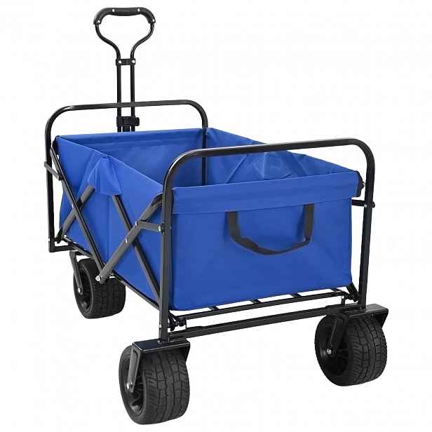 vidaXL Skládací nákupní vozík 89 x 63 x 96 cm Modrá 200 kg