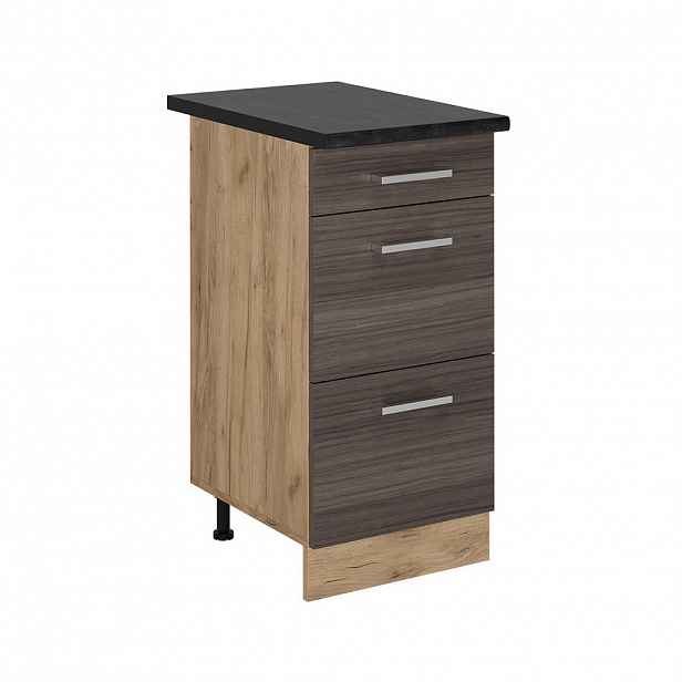 Vicco SPODNÍ SKŘÍŇKA KUCHYŇSKÉ LINKY R-Line Ušlechtilá šedá 40 cm se zásuvkami, PD Antracit