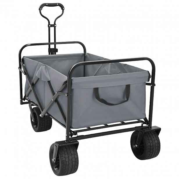 vidaXL Skládací nákupní vozík 89 x 63 x 96 cm Šedá 200 kg