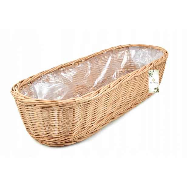 Balkonový truhlík na květiny Balkonová proutěná krytka z proutí 60 cm F