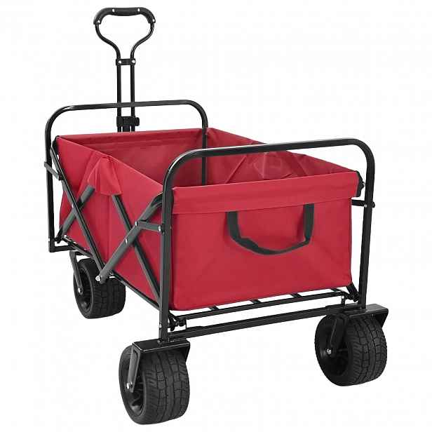 vidaXL Skládací nákupní vozík 89 x 63 x 96 cm Červená 200 kg