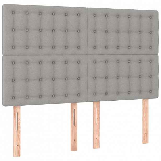 vidaXL Čelo postele světle šedé 144x5x118/128 cm látkové