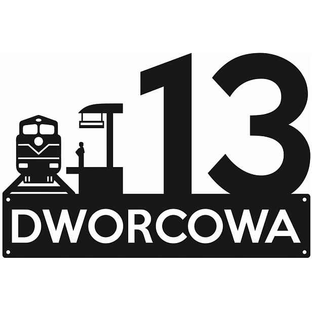 Číslo Na Dům 80 cm Tabule Adresa Ocel 2 mm ul. Dworcowa
