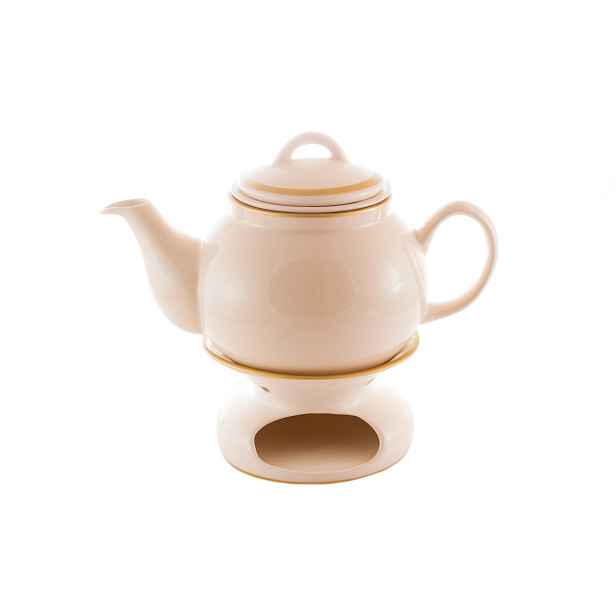 Džbán s ohřívačem sítko 1 l krémový Mieroszów