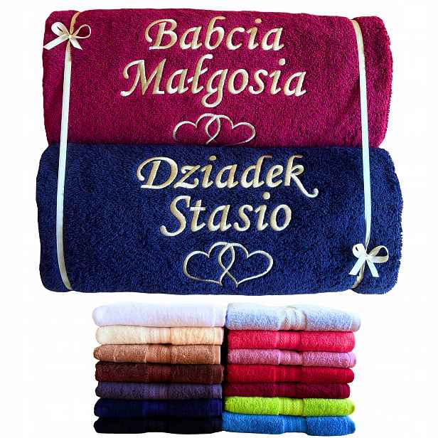 Personalizovaný dárek pro babičku a dědečka, ručníky na Den prarodičů, jméno
