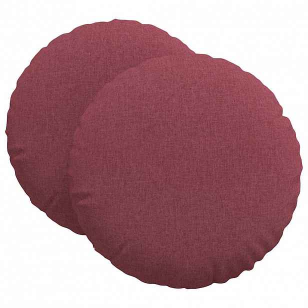 vidaXL Polštáře na sedadla 2 ks Textil Víno Červené Ø80 x 29 cm