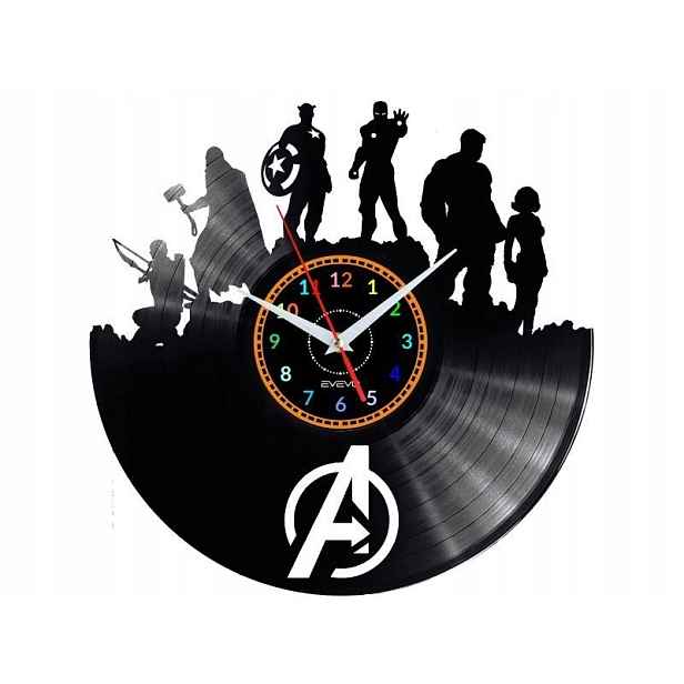 Avengers Dárek Originální dekorace do domu Hodiny z vinylové desky
