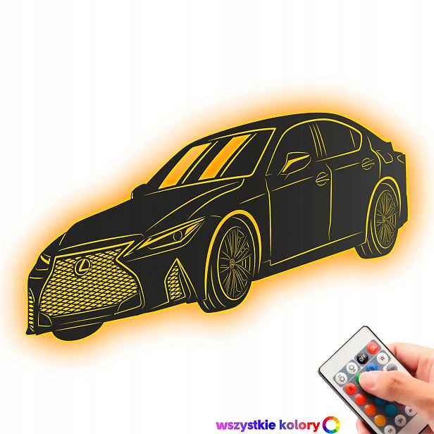 Dřevěný 3D obraz Lexus Nástěnná Dekorace Dárek Noční Lampa Led XL