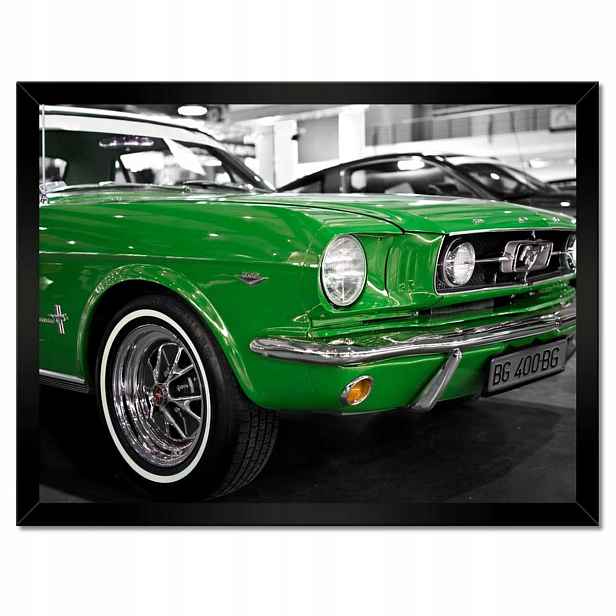 Plakáty v rámu 40x30 Zelený Ford Mustang