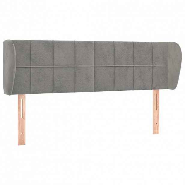 vidaXL Čelo postele typu ušák světle šedé 147x23x78/88 cm samet