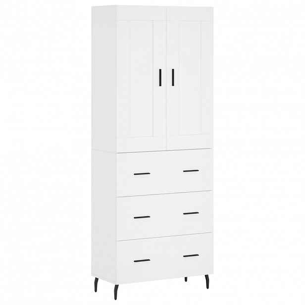 vidaXL Skříň highboard bílá 69,5 x 34 x 180 cm kompozitní dřevo